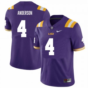 Men's Nic Anderson Purple LSU Tigers #4 College Football Game Jersey 205029-136
