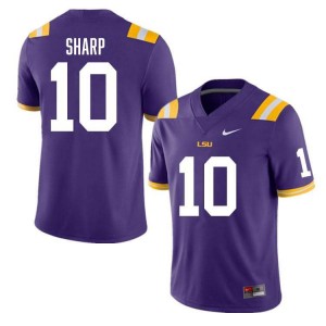 Men's Bauer Sharp Purple LSU Tigers #10 College Football Alumni Jersey 155172-752