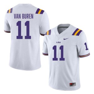 Men's Michael Van Buren Jr. White LSU Tigers #11 College Football 2024-25 Jersey 527909-222