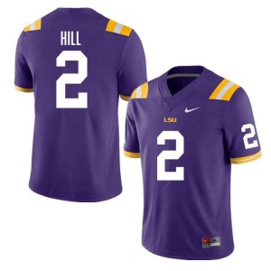 Men's Destyn Hill Purple LSU Tigers #2 College Football 2024-25 Jersey 525194-639