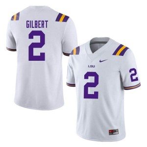 Men's Jardin Gilbert White LSU Tigers #2 College Football Alumni Jersey 767531-255