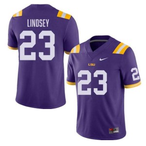 Men's JT Lindsey Purple LSU Tigers #23 College Football NCAA Jersey 424377-346