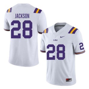 Men's Kaleb Jackson White LSU Tigers #28 College Football 2024 Jersey 260460-920