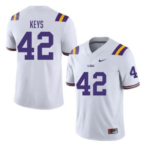 Men's Davhon Keys White LSU Tigers #42 College Football Limited Jersey 360965-899
