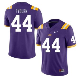 Men's Jack Pyburn Purple LSU Tigers #44 College Football NCAA Jersey 719990-323