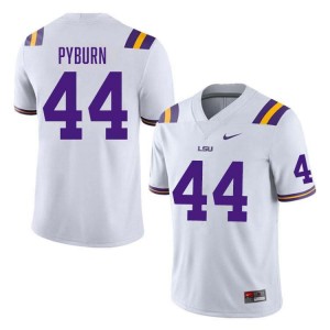 Men's Jack Pyburn White LSU Tigers #44 College Football 2024 Jersey 901028-474