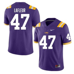 Men's JD LaFleur Purple LSU Tigers #47 College Football Replica Jersey 845948-200