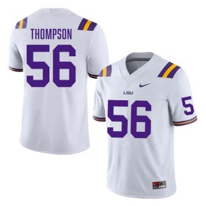 Men's Josh Thompson White LSU Tigers #56 College Football NCAA Jersey 219428-168