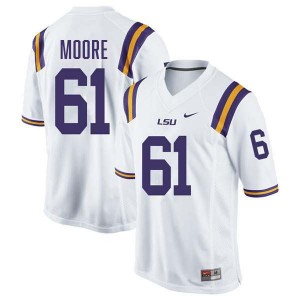 Men's Braelin Moore White LSU Tigers #61 College Football Alumni Jersey 850554-133