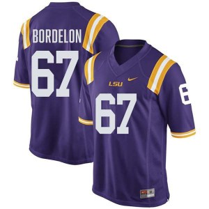 Men's Bo Bordelon Purple LSU Tigers #67 College Football 2024 Jersey 459156-803