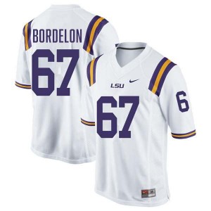 Men's Bo Bordelon White LSU Tigers #67 College Football University Jersey 890457-679