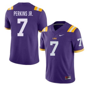 Men's Harold Perkins Jr. Purple LSU Tigers #7 College Football Replica Jersey 526689-313
