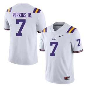 Men's Harold Perkins Jr. White LSU Tigers #7 College Football Player Jersey 255671-682