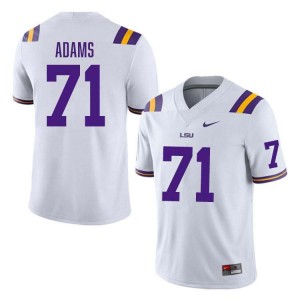 Men's Tyree Adams White LSU Tigers #71 College Football Embroidery Jersey 904084-100