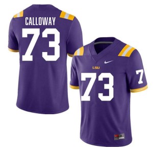 Men's Ethan Calloway Purple LSU Tigers #73 College Football High School Jersey 378637-900