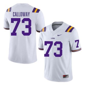 Men's Ethan Calloway White LSU Tigers #73 College Football High School Jersey 883689-701