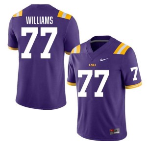 Men's Ory Williams Purple LSU Tigers #77 College Football Game Jersey 571392-692
