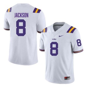 Men's Ja'Keem Jackson White LSU Tigers #8 College Football University Jersey 415490-147