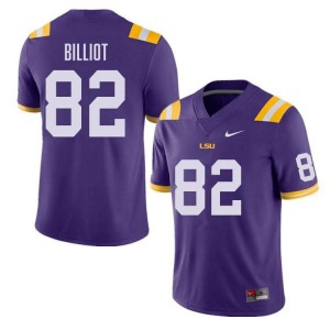 Men's Kylan Billiot Purple LSU Tigers #82 College Football High School Jersey 183074-639