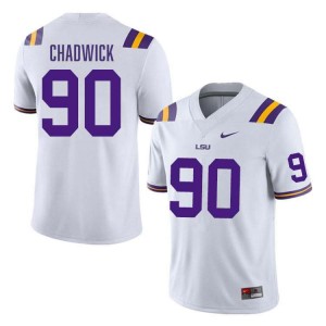 Men's Grant Chadwick White LSU Tigers #90 College Football Alumni Jersey 645854-983