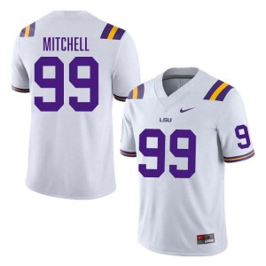 Men's Sydir Mitchell White LSU Tigers #99 College Football Game Jersey 290445-169