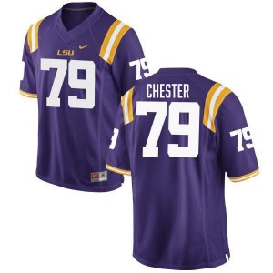 Men's DJ Chester Purple LSU Tigers #79 College Football Official Jersey 973765-514