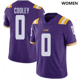 Women's Tamarcus Cooley Purple LSU Tigers #0 College Football Alumni Jersey 198602-229
