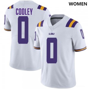 Women's Tamarcus Cooley White LSU Tigers #0 College Football High School Jersey 611011-861