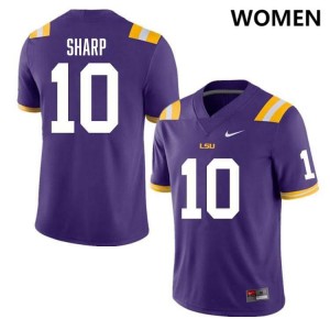 Women's Bauer Sharp Purple LSU Tigers #10 College Football Alumni Jersey 444629-288