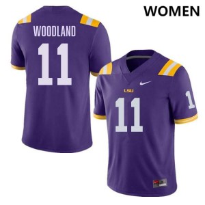 Women's PJ Woodland Purple LSU Tigers #11 College Football Alumni Jersey 581579-356