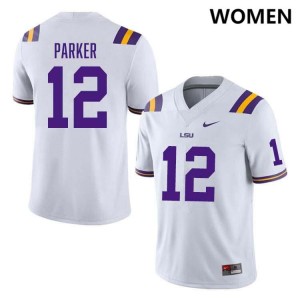 Women's Kyle Parker White LSU Tigers #12 College Football University Jersey 255168-964