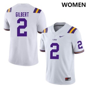 Women's Jardin Gilbert White LSU Tigers #2 College Football 2024 Jersey 509961-438