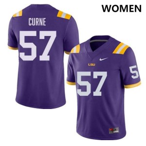 Women's Carius Curne Purple LSU Tigers #57 College Football Replica Jersey 570780-858