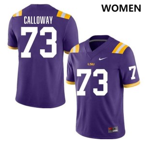 Women's Ethan Calloway Purple LSU Tigers #73 College Football University Jersey 144522-389