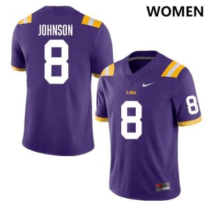 Women's Ju'Juan Johnson Purple LSU Tigers #8 College Football Stitched Jersey 189456-784