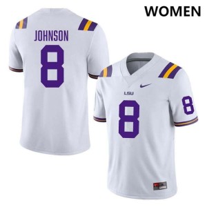 Women's Ju'Juan Johnson White LSU Tigers #8 College Football Game Jersey 695326-890