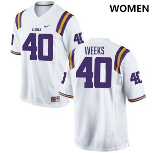 Women's Whit Weeks White LSU Tigers #40 College Football 2024 Jersey 860916-971