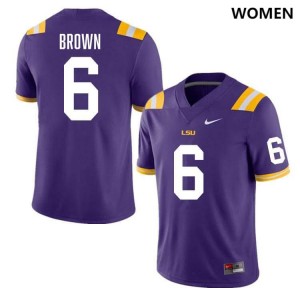 Women's Barion Brown Purple LSU Tigers #6 College Football Limited Jersey 461833-403