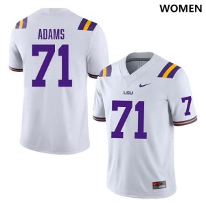 Women's Tyree Adams White LSU Tigers #71 College Football Replica Jersey 325554-175