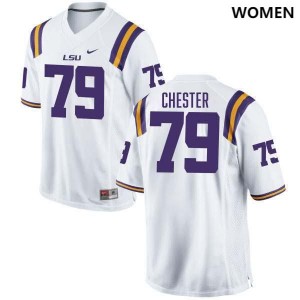 Women's DJ Chester White LSU Tigers #79 College Football NCAA Jersey 156292-222