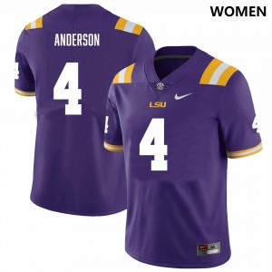Women's Nic Anderson Purple LSU Tigers #4 College Football 2024 Jersey 984305-832