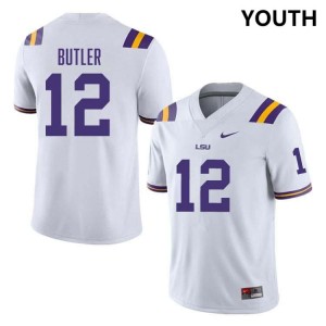 Youth Jimari Butler White LSU Tigers #12 College Football 2024 Jersey 225075-630