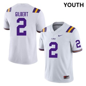 Youth Jardin Gilbert White LSU Tigers #2 College Football Replica Jersey 287517-906