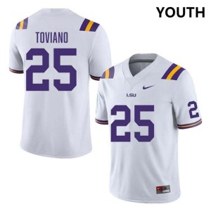 Youth Javien Toviano White LSU Tigers #25 College Football University Jersey 785297-448