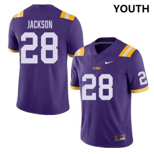 Youth Kaleb Jackson Purple LSU Tigers #28 College Football NCAA Jersey 142241-342