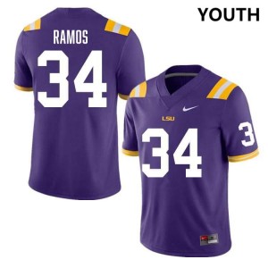 Youth Damian Ramos Purple LSU Tigers #34 College Football Game Jersey 285288-167