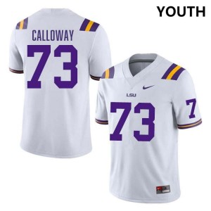 Youth Ethan Calloway White LSU Tigers #73 College Football Player Jersey 827538-524