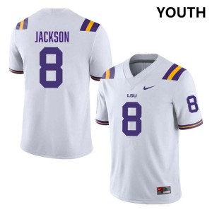 Youth Ja'Keem Jackson White LSU Tigers #8 College Football High School Jersey 675474-412