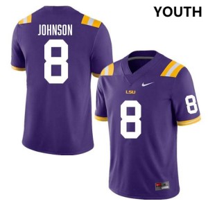 Youth Ju'Juan Johnson Purple LSU Tigers #8 College Football 2024 Jersey 582754-909