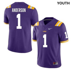 Youth Aaron Anderson Purple LSU Tigers #1 College Football Player Jersey 827835-610